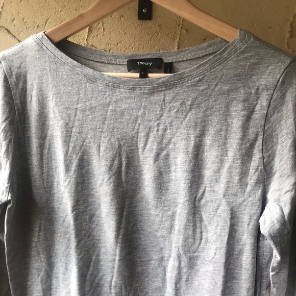 Theory Grey threequarter Sleeve Tee - Picture 5 of 7